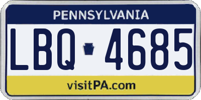 PA license plate LBQ4685