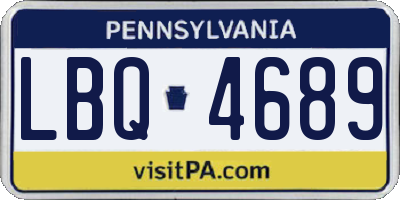 PA license plate LBQ4689