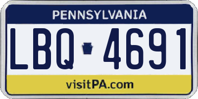 PA license plate LBQ4691
