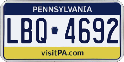 PA license plate LBQ4692