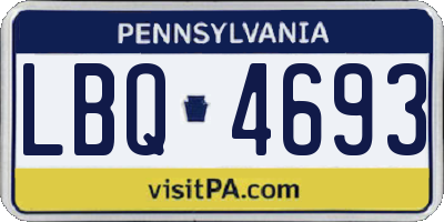 PA license plate LBQ4693