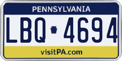 PA license plate LBQ4694