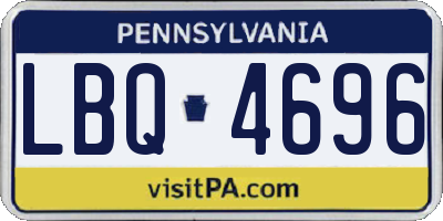 PA license plate LBQ4696