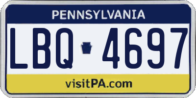 PA license plate LBQ4697