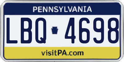 PA license plate LBQ4698