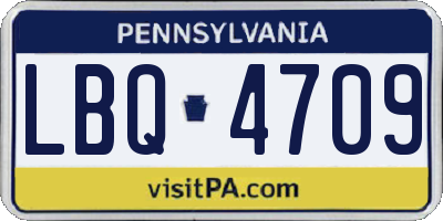 PA license plate LBQ4709