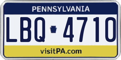 PA license plate LBQ4710