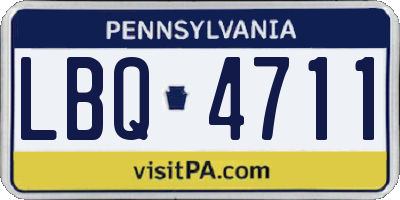 PA license plate LBQ4711