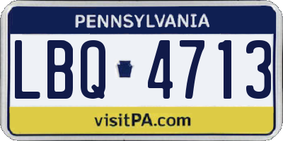 PA license plate LBQ4713