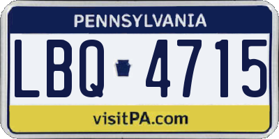 PA license plate LBQ4715