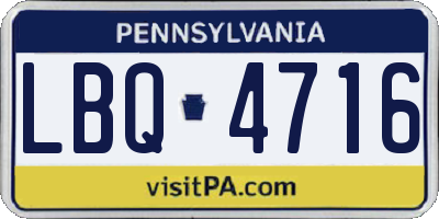 PA license plate LBQ4716