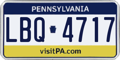 PA license plate LBQ4717