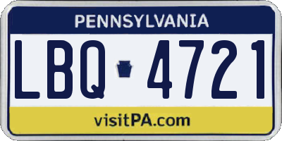 PA license plate LBQ4721