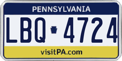 PA license plate LBQ4724