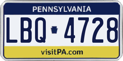 PA license plate LBQ4728