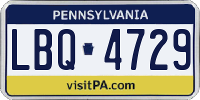 PA license plate LBQ4729