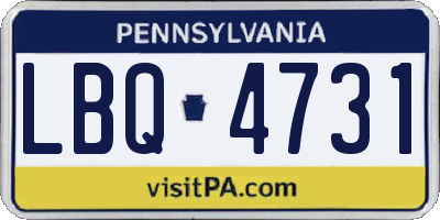 PA license plate LBQ4731
