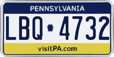 PA license plate LBQ4732