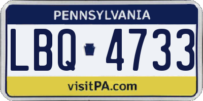 PA license plate LBQ4733