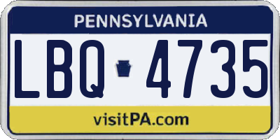PA license plate LBQ4735