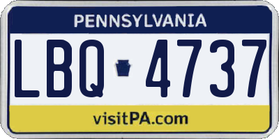 PA license plate LBQ4737