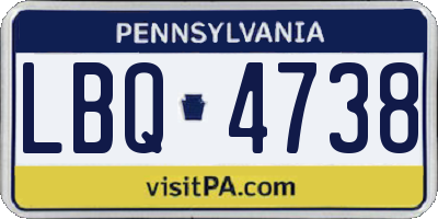 PA license plate LBQ4738