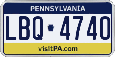 PA license plate LBQ4740