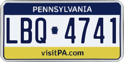 PA license plate LBQ4741
