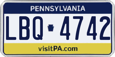 PA license plate LBQ4742