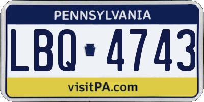 PA license plate LBQ4743