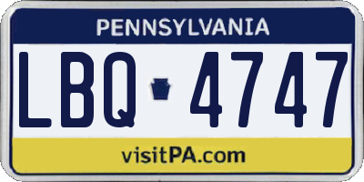 PA license plate LBQ4747