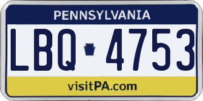 PA license plate LBQ4753