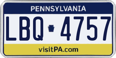 PA license plate LBQ4757