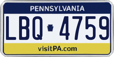 PA license plate LBQ4759