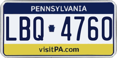 PA license plate LBQ4760