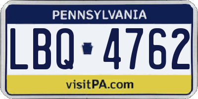 PA license plate LBQ4762