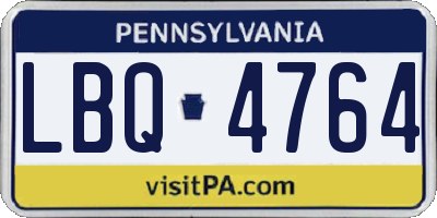 PA license plate LBQ4764