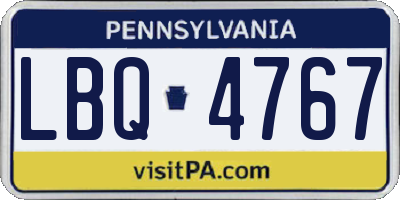 PA license plate LBQ4767