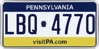 PA license plate LBQ4770