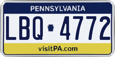 PA license plate LBQ4772
