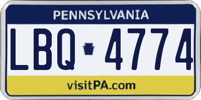 PA license plate LBQ4774