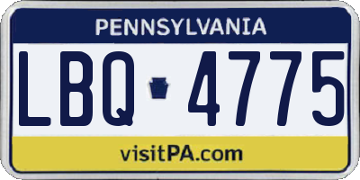 PA license plate LBQ4775
