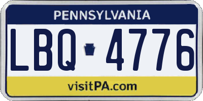 PA license plate LBQ4776