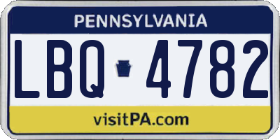 PA license plate LBQ4782