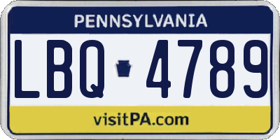 PA license plate LBQ4789