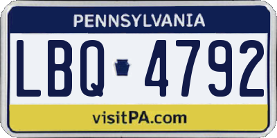 PA license plate LBQ4792