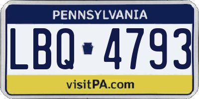 PA license plate LBQ4793