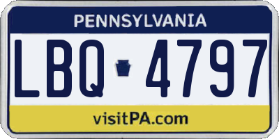 PA license plate LBQ4797