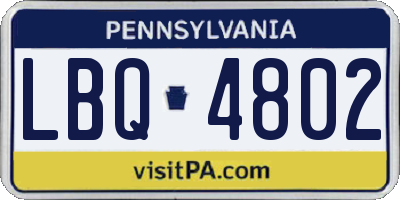 PA license plate LBQ4802