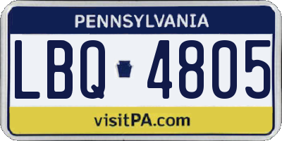 PA license plate LBQ4805